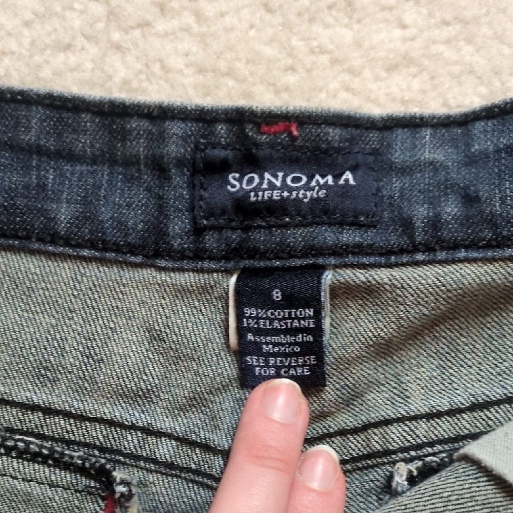 Sonoma Dark Blue Roll-Cuff Denim Shorts - Picture 2 of 3